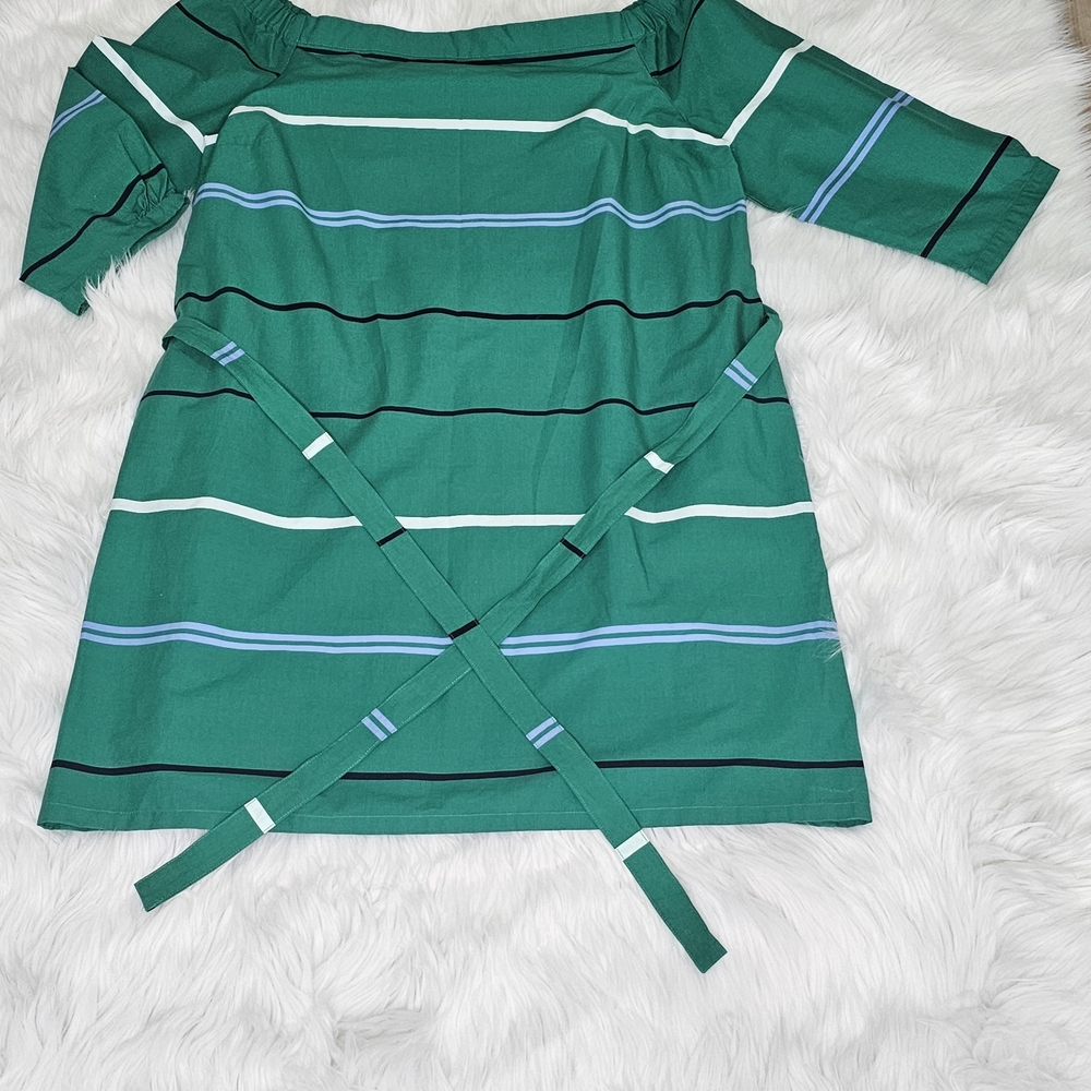 Ann Taylor Green Off Shoulder Dress Size 12